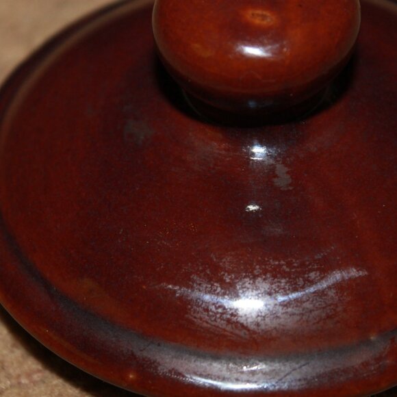 Vintage Brown Stoneware French Onion Soup Crock Bowl with Handle and Lid - Picture 15 of 16